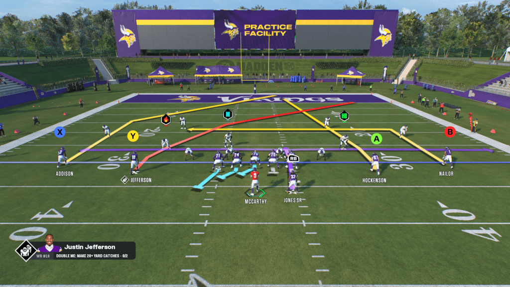 Madden display of a vertical passing scheme